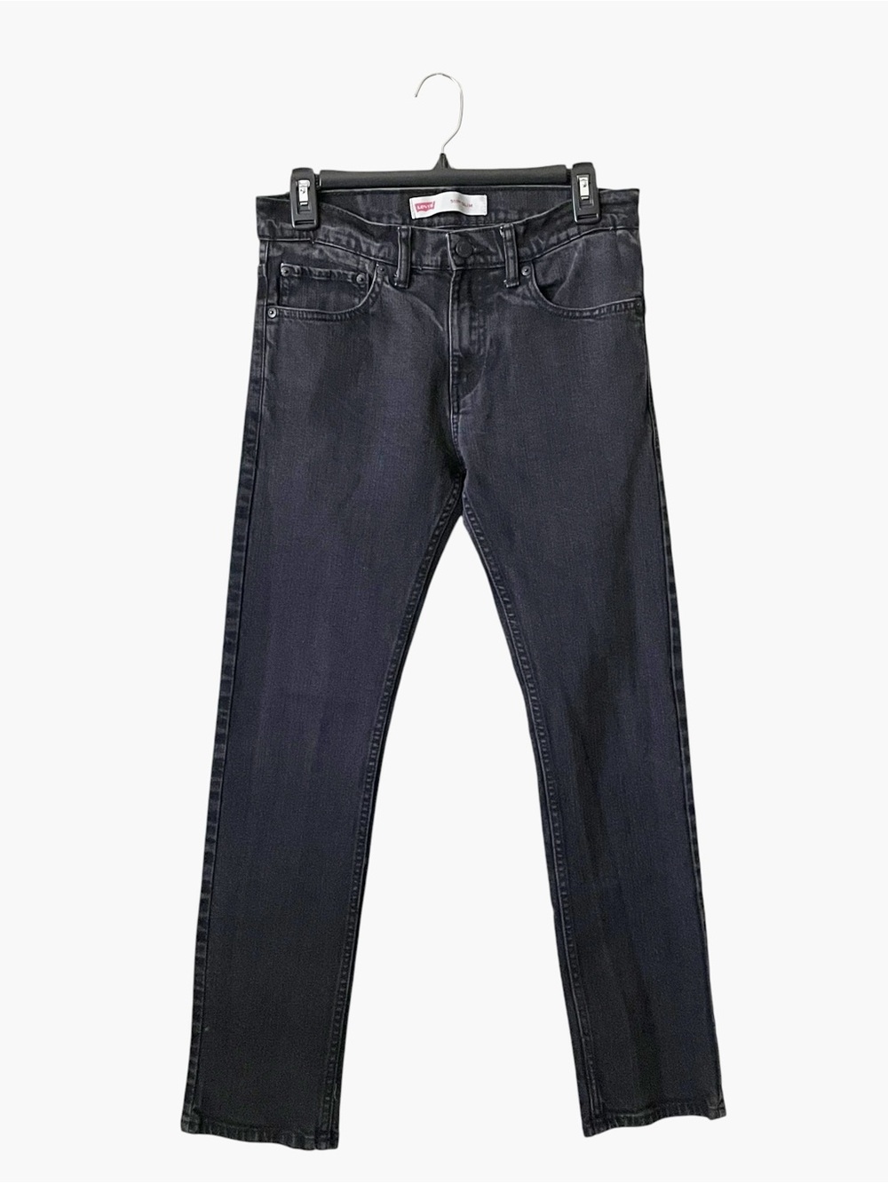 Levis Strauss 511 Jeans Men's Sz 28x28 (16 Reg) Black Stretch Denim Tapered Leg